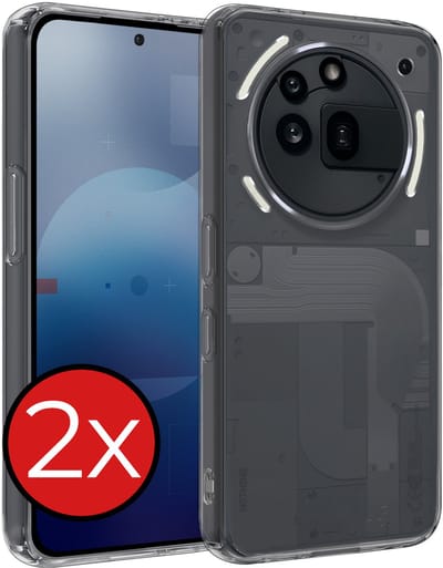 Hoesje - 2 Stuks - Geschikt voor Nothing Phone (3a) Pro - Sterk & Shockproof - Telefoonhoes - Back Cover - Case Siliconen - Telefoon Hoes - Transparant