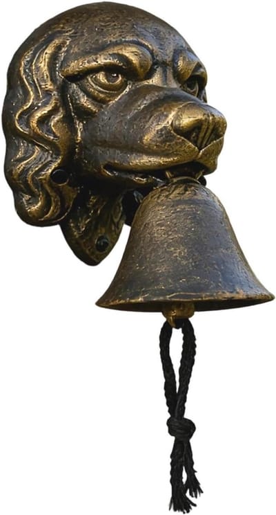 Gietijzeren Deurbel - Hond Deurbel - Bezoekers Aankondigen - Vintage Hondenmotief - 19H centimeter - Antiek Zwart