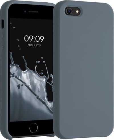 kwmobile telefoonhoesje geschikt voor Apple iPhone SE (1.Gen 2016) / iPhone 5 / iPhone 5S - Hoesje met siliconen coating - Smartphone case in leisteen