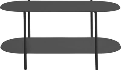 Siliam-Salontafel - 1-plank - Zwart Metaal