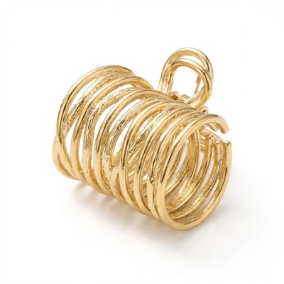 Goudkleurige haar klem – metalen spiraal haar clip voor dames – compacte ronde haarklem met open spiraal ontwerp