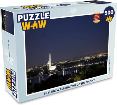 Puzzel Skyline Washington DC bij nacht - Legpuzzel - Puzzel 500 stukjes