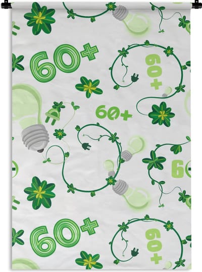 Wandkleed - Wanddoek - Lampen - Planten - Patronen - 60x90 cm - Wandtapijt