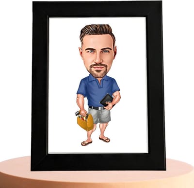 Klusjesman Karikatuur Man - Karikatuur met Jouw Foto - Cadeau - Verjaardag - Kerst - Kado - Valentijn - Gepersonaliseerd Cadeau
