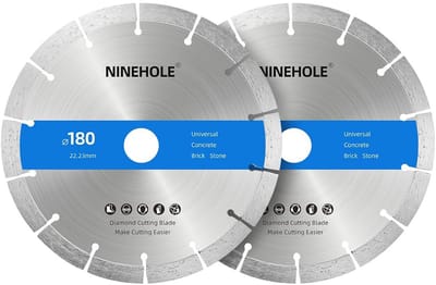 Diamantdoorslijpschijf 180mm - Set van 2 voor Beton, Baksteen, Graniet en Natuursteen
