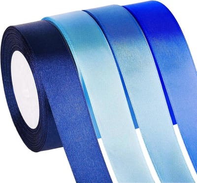 Cadeaulint Blauw - Satijnen Lint - Cadeaus Versieren - 4 Verschillende Tinten - 25mm x 22m - Blauw