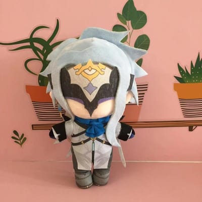 Genshin Impact Le Docteur II Dottore Peluches Mignonnes 20cm Dessin Animé Cosplay Oreiller en Peluche Cadeau d'Anniversaire pour Enfants 20cm white