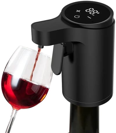 Benelux Select Fles Dispenser – Wijndispenser – Wijn Dispenser – Wijntap – Met Aerator – Met Oplaadkabel - 12 x 5 x 11 cm