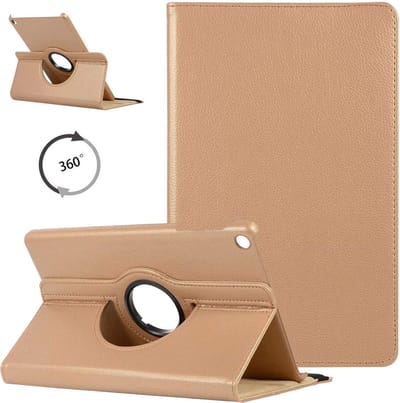 HB Hoes Geschikt voor Samsung Galaxy Tab A 10.1 (Tab A 2019 T510/T515) - Draaibare Tablet Case met Standaard - Roségoud
