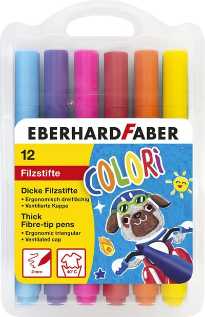 Eberhard Faber viltstiften - Jumbo 2mm - 12 kleuren in etui - EF-551213