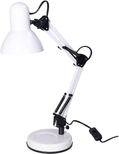 Gerimport bureaulamp / Tafellamp - 37 x 15 x 42 cm - wit - Buigbare leeslamp - bureaulampen