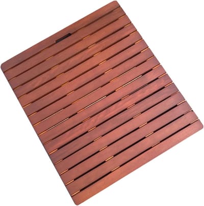 Douchemat Bamboe - Houten Badmat - Veiligheid Badkamer - Antislip Onderkant - Diverse Maten - Donker
