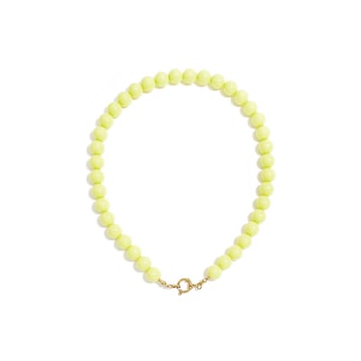 Beady Babe Charm Ketting | Acryl & RVS (verkleurt niet) Pale Yellow | Snelle levering | Yehwang | Beste cadeau voor haar