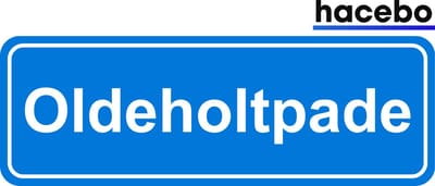 Hacebo - Plaatsnaam Sticker - 29x10 CM - Oldeholtpade sticker - Verkeersborden sticker - grappige cadeaus - Oldeholtpade