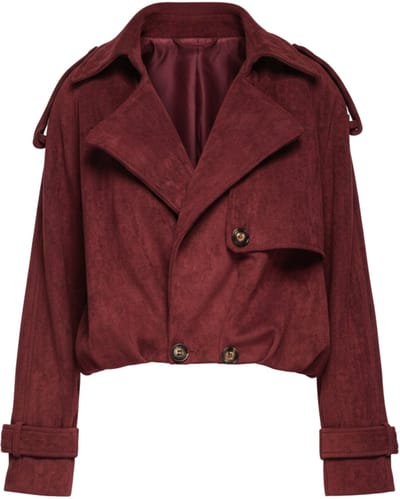 OMBRE Jas - Lange Mouw - Knopen - Effen Bordeaux S/M