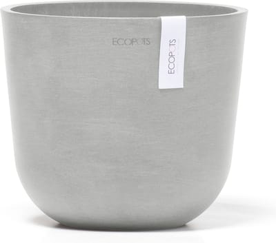 Ecopots Oslo Mini 19 - White Grey - Ø19 x H16,5 cm - Ronde witgrijze bloempot