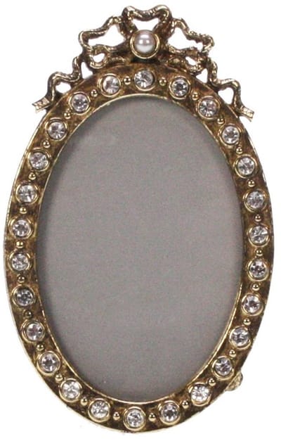 Ovaal Fotolijstje Strass – Antiek Goud – 7×10×2 cm – Elegant & Decoratief