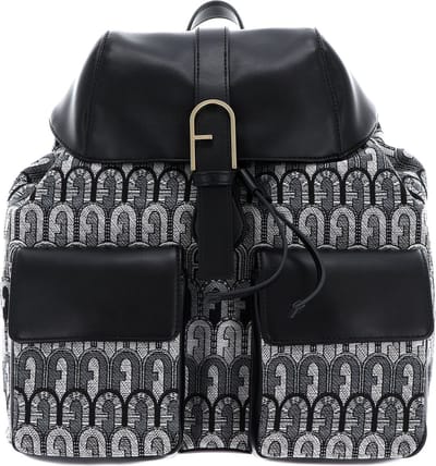 FURLA Vrije tijd rugzak Rugzak Flow Backpack Toni Grigio + Nero Zwart Wit