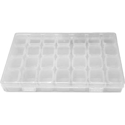 Boîte de rangement pour ongles 28 compartiments, écologique, durable, transparente, en polypropylène, avec couvercle séparé, pour perles Transparent 28 Grids
