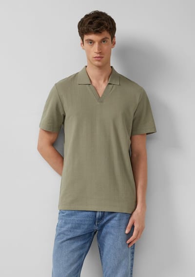 s.Oliver - male - Puur katoenen polo met textuur