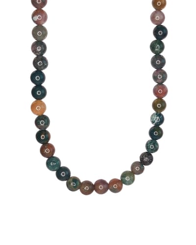 Ava & Imber | Laeta Ketting Mos Agaat | Groene Kralenketting 6mm Edelsteen Kralen | India Agaat Kralen