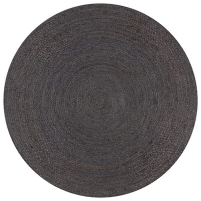 vidaXL - Vloerkleed - handgemaakt - rond - 120 - cm - jute - donkergrijs