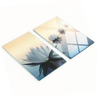 Decoratieve glazen serveerplanken voor snacks met lotusbloemen, 2x30x52 cm