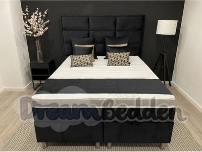 Boxspring 140x190 Ferreira incl. Meegestofferde 7-zones Pocketvering matrassen & HR60 koudschuim Prestige topper.