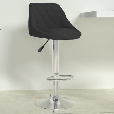 vidaXL - Barkruk - fluweel - zwart