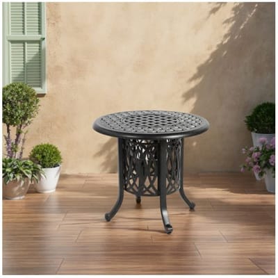 Table d'extérieur en aluminium avec seau à glace Table d'appoint en aluminium avec pieds réglables Table basse d'extérieur compacte