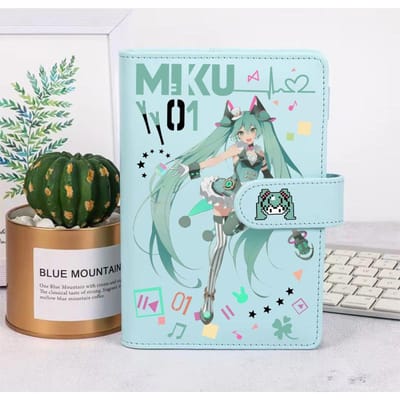 Hatsune Miku Anime Kawaii Carnet Mignon Étudiant Carnet Manuel Autocollant Carnet de Messages Carnet Journal pour Enfants Carnet de Dessin Carnet de Messages Jouet 19x12cm gray