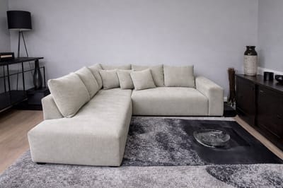 Moderne Hoekbank met Lounge Links – Koningstijl - Rabbit Ribstof (Corduroy) – Inclusief Kussens – Comfortabele Zit- en Loungebank voor Woonkamer