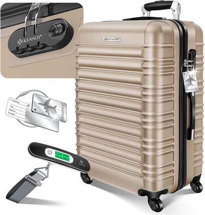 KESSER® Reiskoffer 84L Koffer - Trolley op wieltjes met Cijferslot, bagageweger en bagagelabel