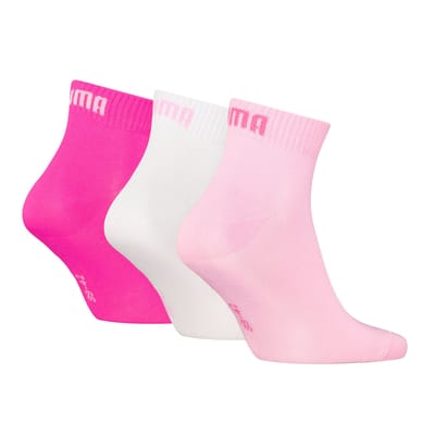 PUMA Quartersokken Unisex 3-Pack Pink Lady