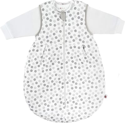 Babyslaapzak 2-delig voor het hele jaar met lange mouwen, 100% katoen