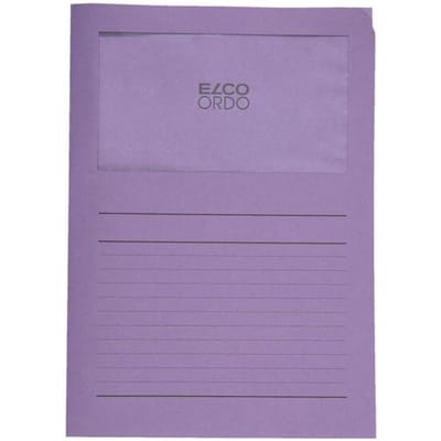 Elco Ordo Cassico L-map met venster A4 100 stuks 220 x 310 mm violet