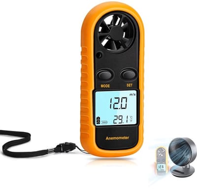 Anemometer - Handanemometer - Digitale windmeter - Windsnelheidsthermometer met digitaal LCD-scherm
