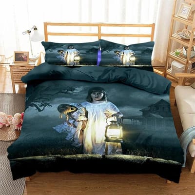 3D Print Horrorfilm Annabelle Beddengoed Set Dubbel Twin King Dekbedovertrek Dekbed Kussensloop Jongens Meisjes Volwassenen Slaapkamer 70x133cm 2pcs