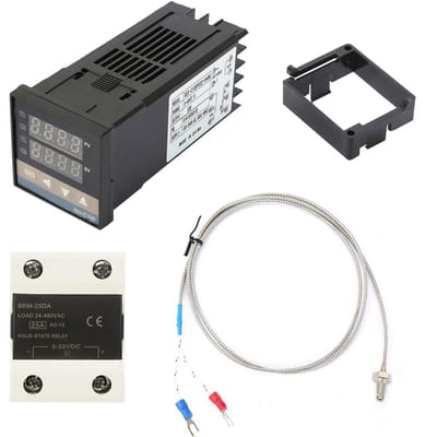 AC Digitale PID Temperatuurregelaar Kits 0?400 graden Celsius + 25A SSR + 1m M6 K-type Thermokoppel