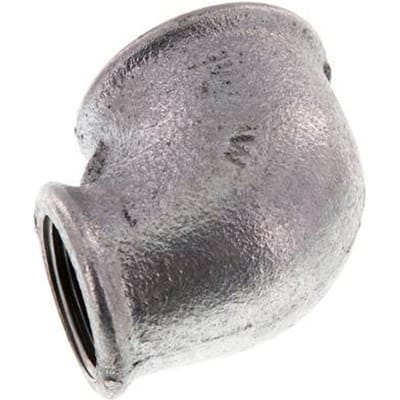 Rp 1 1/4'' x Rp 1'' Verzinkt Gietijzeren L-Fitting 90graden 25 Bar [2 Stuks]
