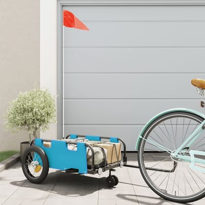 vidaXL - Fietstrailer - oxford - stof - en - ijzer - blauw