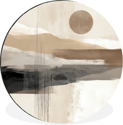 WallCircle - Wandcirkel - Muurcirkel - Minimalistisch - Landschap - Dimensie - Aluminium - Dibond - 30x30 cm - Binnen en Buiten
