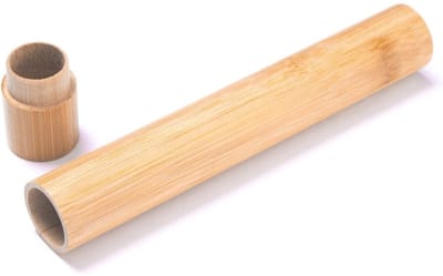 Famanu – Bamboe tandenborstelhouder | Draagtas van bamboe voor tandenborstel | 21 cm natuurproduct - lichtbruin