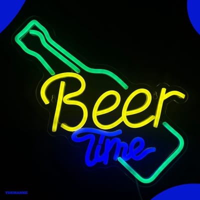 Neon Lamp - BeerTime - Bier - Dimbaar - Incl. Ophanghaakjes - Neon Sign - Neon Verlichting - Neon Led Lamp - Wandlamp
