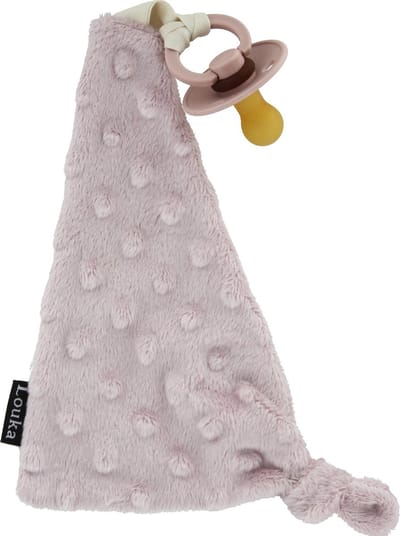 Louka speendoekje driehoek minky blush | minky | speenknuffel | roze | excl. speen