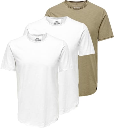 Only & Sons Heren t-shirt 3 pack ONSBENNE