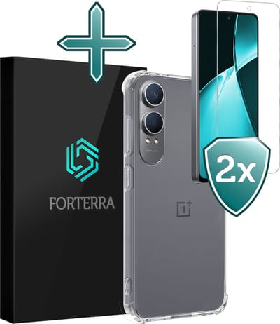 Hoesje Met Screenprotector - 2 stuks - Geschikt voor OnePlus Nord CE 4 Lite - Sterk & Shockproof - Back Cover - Siliconen Case - Telefoon Hoes - Shock Proof - Transparant