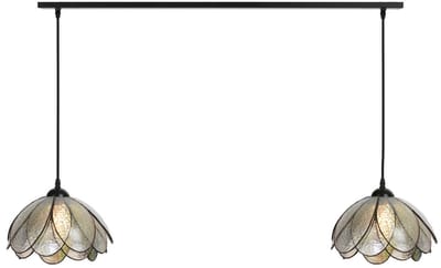 2 x Tiffany Sparkling Pioenroos lampen aan plafondbalk - Art Deco Trade