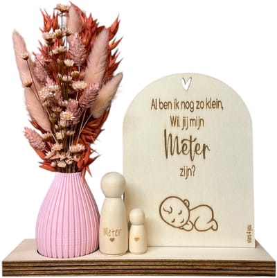 Geschenkbox Wil jij mijn METER zijn? | ROZE | VAASJE | baby | liefste meter | meter vragen | meter worden | peettante vragen | peettante worden | cadeau | geschenkdoos | giftbox