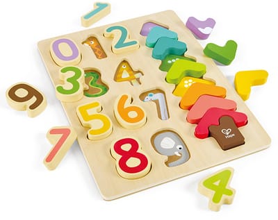 Hape kleuren en cijfers puzzel - educatief speelgoed voor kinderen.